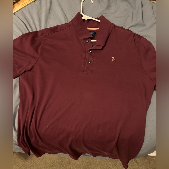 penguin munsingwear Polo Shortsleeve Maroon Size L   NWOT Comfy Activewear Desig - Picture 1 of 13